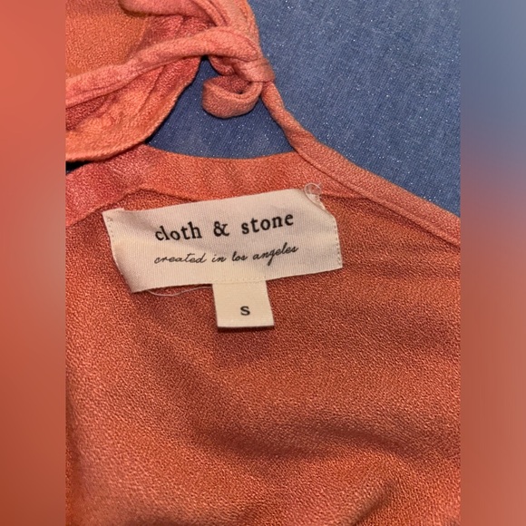 Cloth & Stone peach colored, long sleeved button cuff blouse. Sz S. Los Angeles - Picture 9 of 9